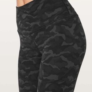 Lululemon Align Crop *21" Sequoia Camo Print Deep Coal Black Size 4